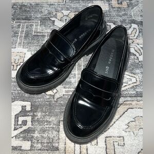 Madden Girl Glossy Black Loafers size 5.5